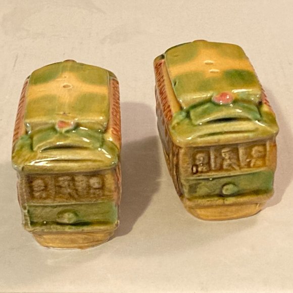 VTG 1960 San Francisco Cable Car/Trolley Car Salt& Pepper Shakers-SNCO IMP Japan - Picture 2 of 7